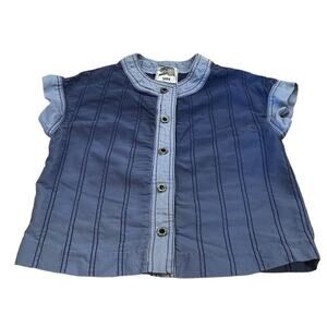 Vintage 1970s Saint Germain Denim Button Up Shirt Size 8 Cotton